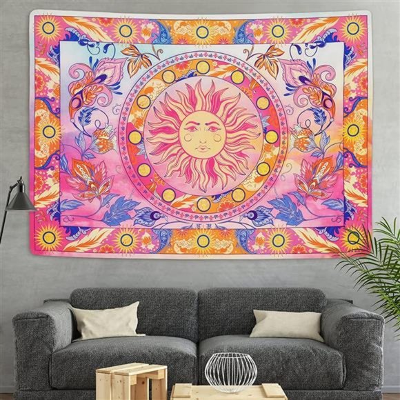 Burning Sun Tapestry Flower Vines Tapestries Vintage Floral Tapestry Mystic